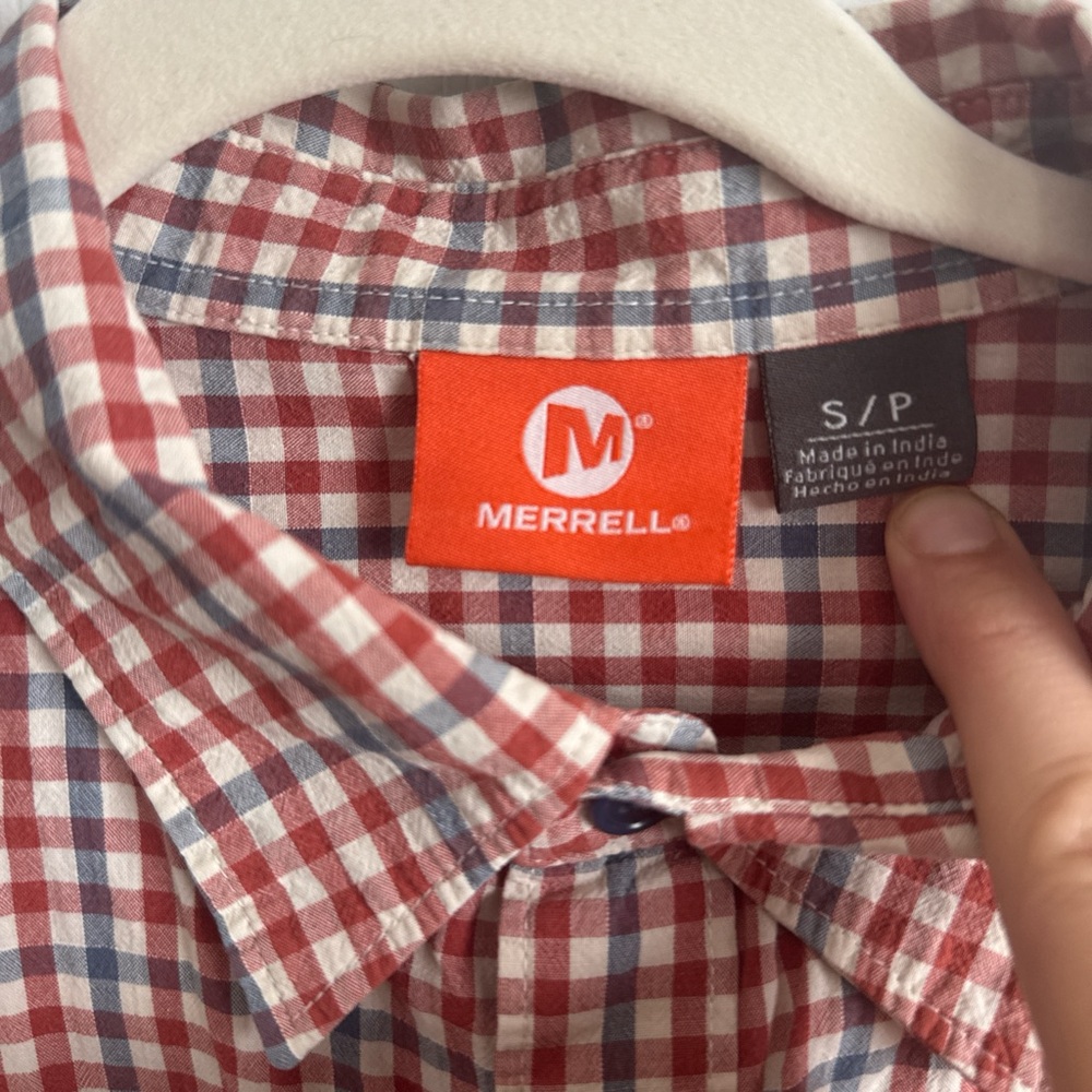 Merrell Red and Blue Plaid Casual Shirt